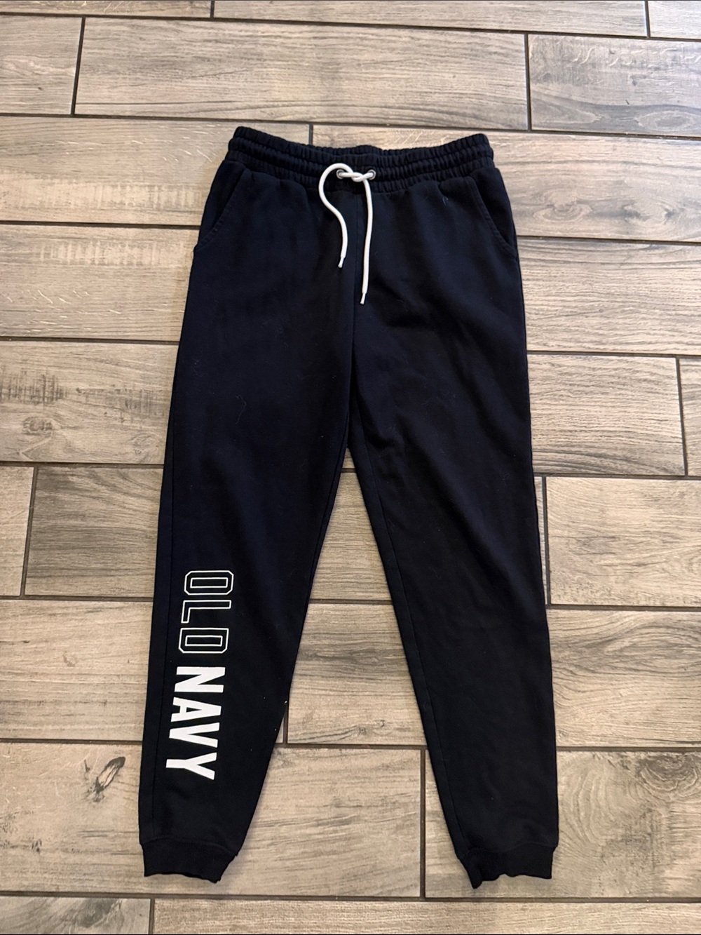 Old Navy Black women’s Logo Joggers with White Drawstring